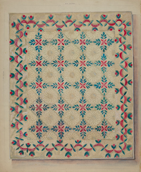 Patchwork Quilt by Ella Josephine Sterling (American, active c. 1935), 16X12"(A3)Poster Print