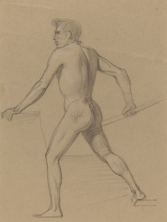 A Male Nude Moving to the Left by Tommaso Minardi (Italian, 1787 - 1871), 16X12"(A3)Poster Print