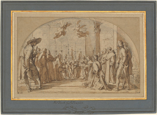 The Death of the Blessed Buonagiunta Manetti by Bernardino Poccetti (Florentine, 1548 - 1612), 16X12"(A3)Poster Print