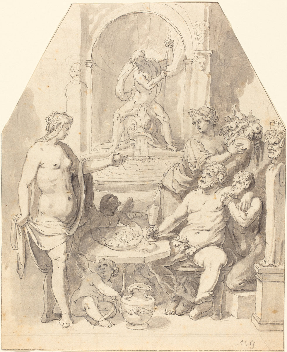 Without Ceres and Bacchus, Venus Freezes by Johann Matthias Kager (German, 1575 - 1634), 16X12"(A3)Poster Print