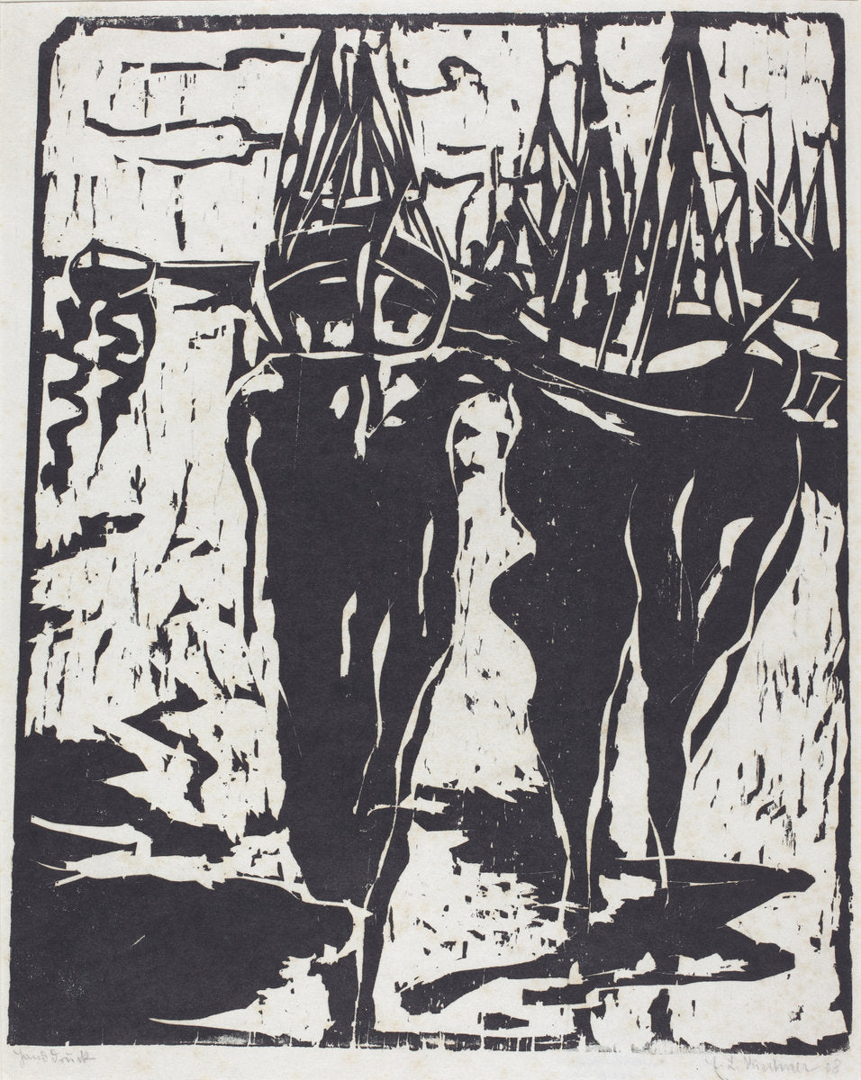 Port Scene (Hafenbild) by Ernst Ludwig Kirchner (German, 1880 - 1938), 16X12"(A3)Poster Print