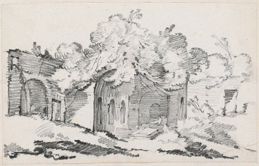 The Grotto of the Nymph Egeria by Joseph-Marie Vien (French, 1716 - 1809), 16X12"(A3)Poster Print