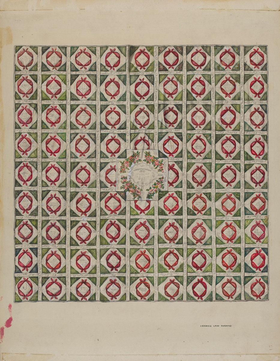 Quilt (Bed Covering) by Francis Law Durand (American, active c. 1935), 16X12"(A3)Poster Print