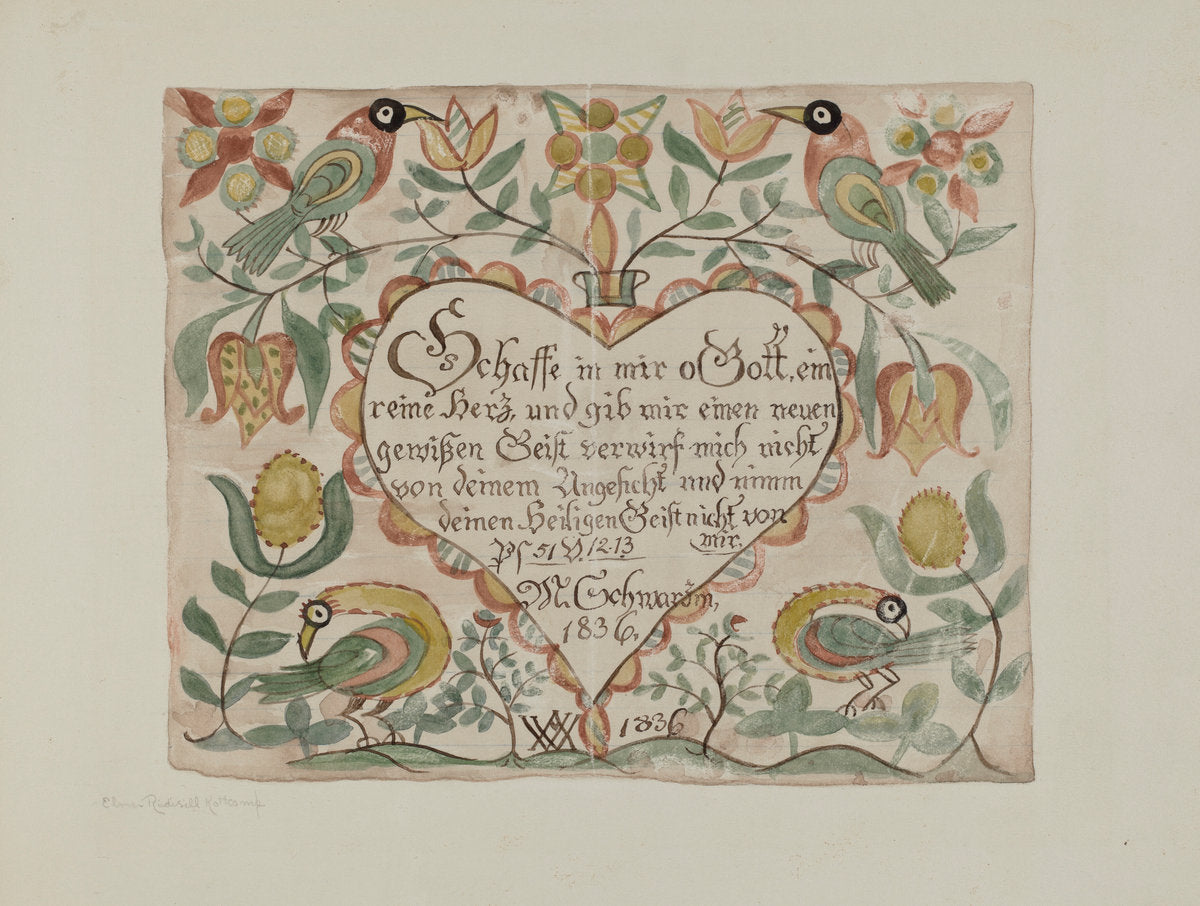 Illuminated Psalm by Elmer R. Kottcamp (American, active c. 1935), 16X12"(A3)Poster Print