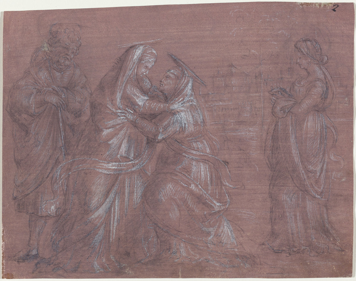 c. 1520 by Italian (Florentine) (The Visitation), 16X12"(A3)Poster Print