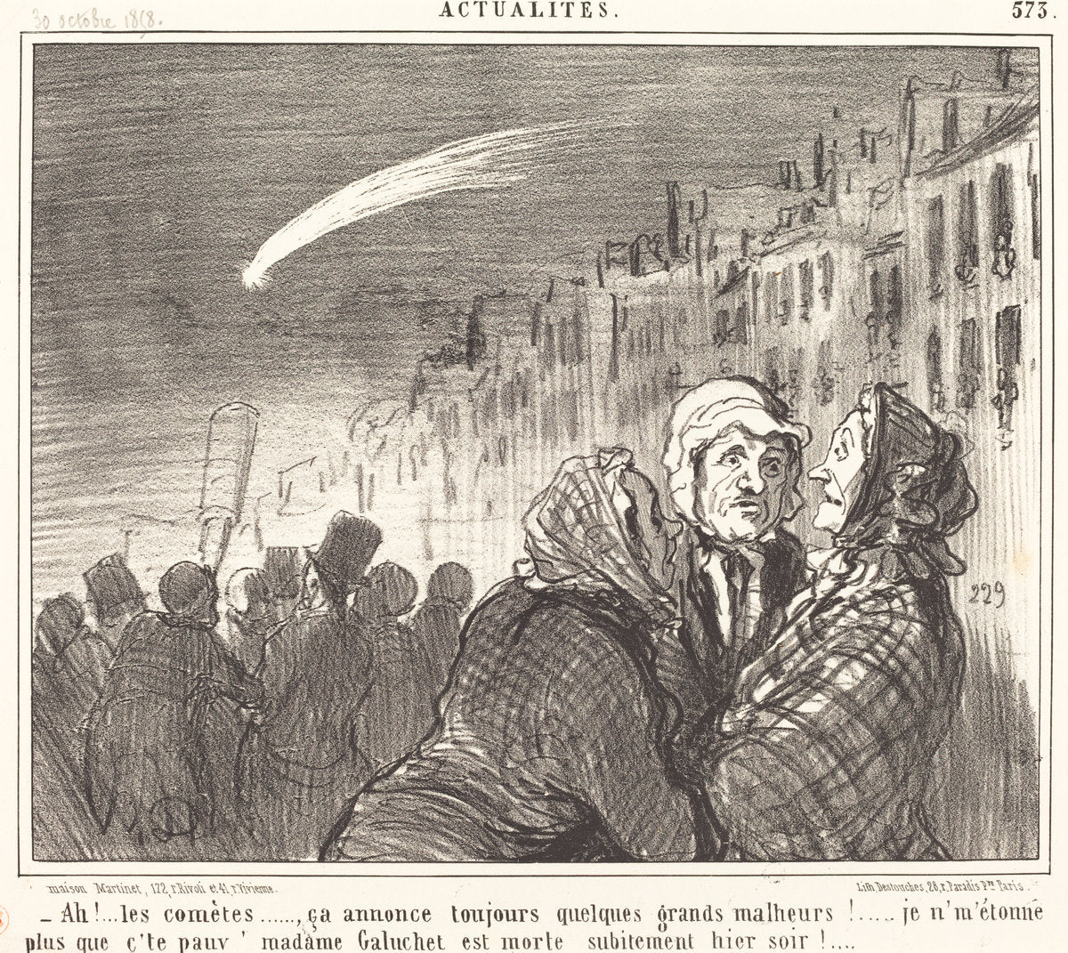 Ah!... les comètes... by Honoré Daumier (French, 1808 - 1879), 16X12"(A3)Poster Print