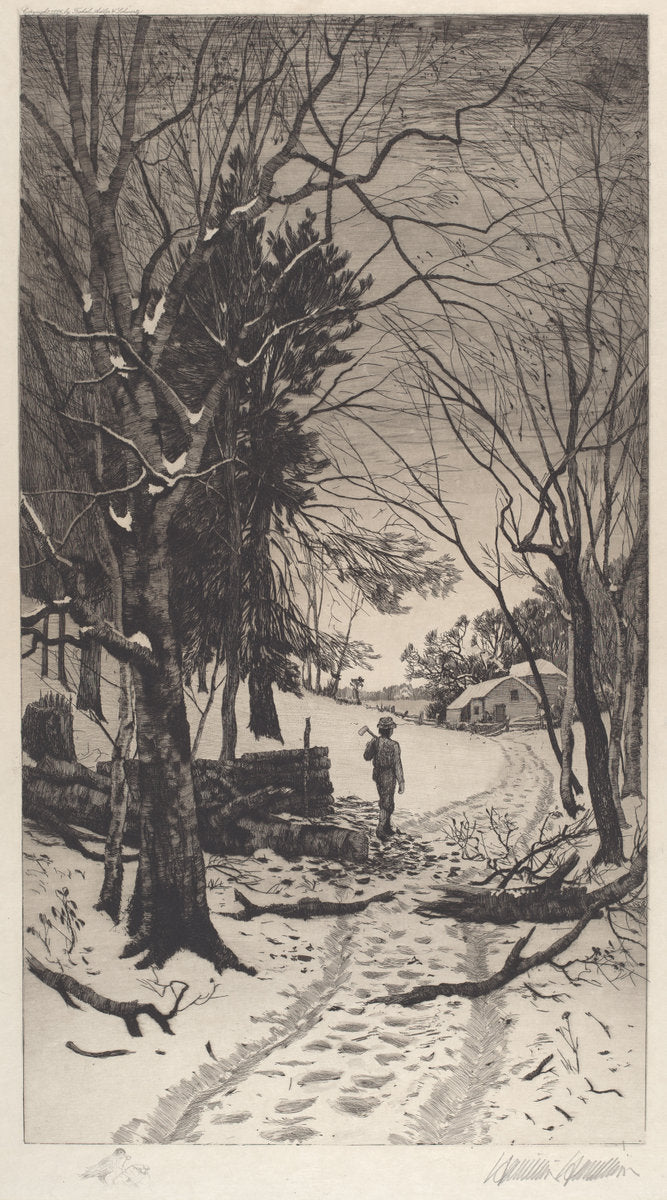 Untitled (Winter Landscape) by Hamilton Hamilton (American, 1847 - 1928), 16X12"(A3)Poster Print