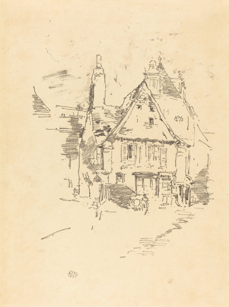 Gabled Roofs by James McNeill Whistler (American, 1834 - 1903), 16X12"(A3)Poster Print