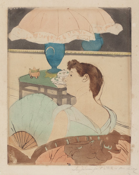 The Lamp by Mary Cassatt (American, 1844 - 1926), 16X12"(A3)Poster Print