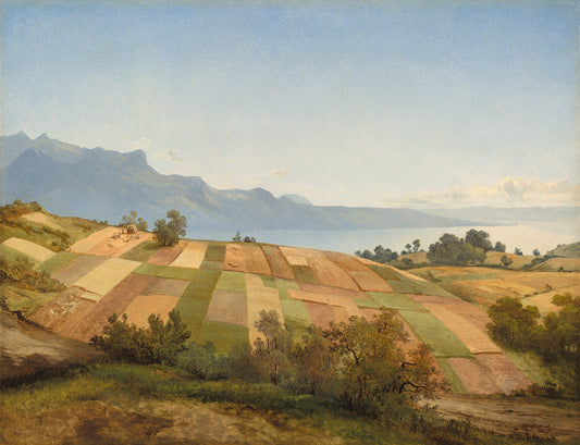 Swiss Landscape by Alexandre Calame (Swiss, 1810 - 1864), 16X12"(A3)Poster Print