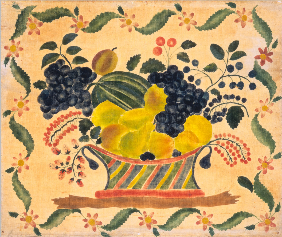 c. 1830 by American 19th Century (Basket of Fruit), 16X12"(A3)Poster Print