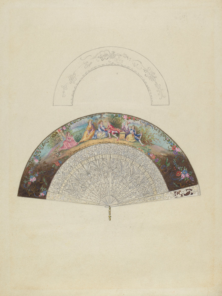 Fan by Jessie M. Benge (American, active c. 1935), 16X12"(A3)Poster Print