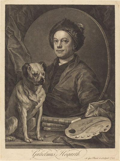 Gulielmus Hogarth by William Hogarth (English, 1697 - 1764), 16X12"(A3)Poster Print