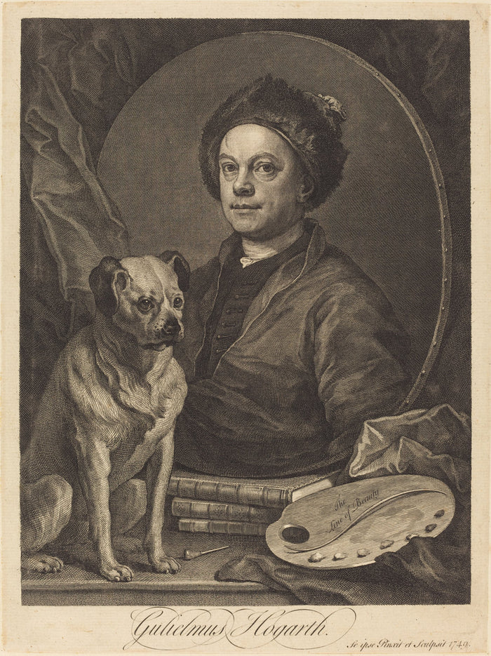 Gulielmus Hogarth by William Hogarth (English, 1697 - 1764), 16X12