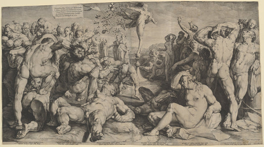 Fortune Distributing her Gifts by Jan Muller, after Cornelis Cornelisz van Haarlem (Dutch, 1571 - 1628), 16X12"(A3)Poster Print