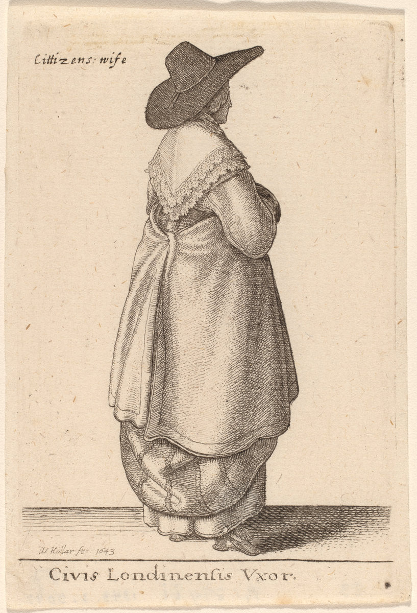Civis Londinensis Vxor by Wenceslaus Hollar (Bohemian, 1607 - 1677), 16X12"(A3)Poster Print