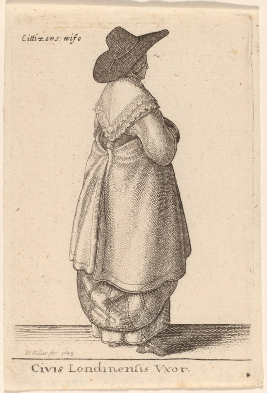Civis Londinensis Vxor by Wenceslaus Hollar (Bohemian, 1607 - 1677), 16X12"(A3)Poster Print