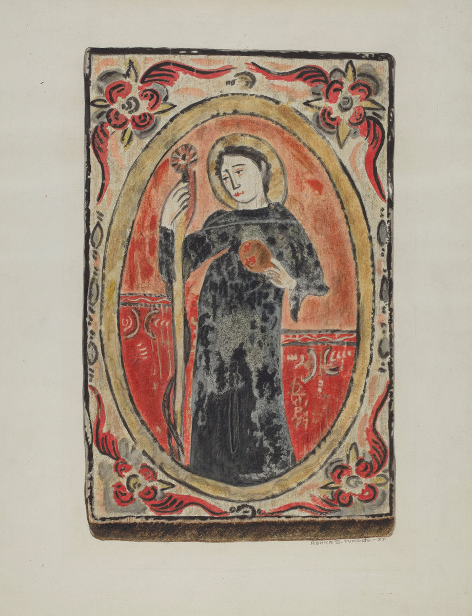 Retablo by Ranka S. Woods (American, active c. 1935), 16X12"(A3)Poster Print