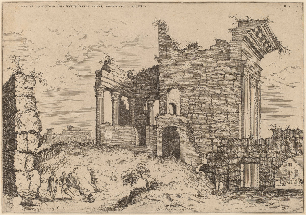 Second View of the Forum of Nerva by Hieronymus Cock (Flemish, c. 1510 - 1570), 16X12"(A3)Poster Print