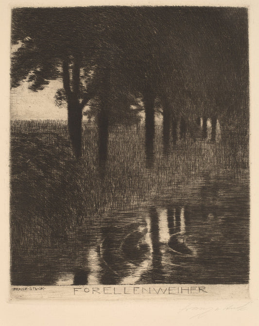 Forellenweiher (Trout Pond) by Franz von Stuck (German, 1863 - 1928), 16X12"(A3)Poster Print