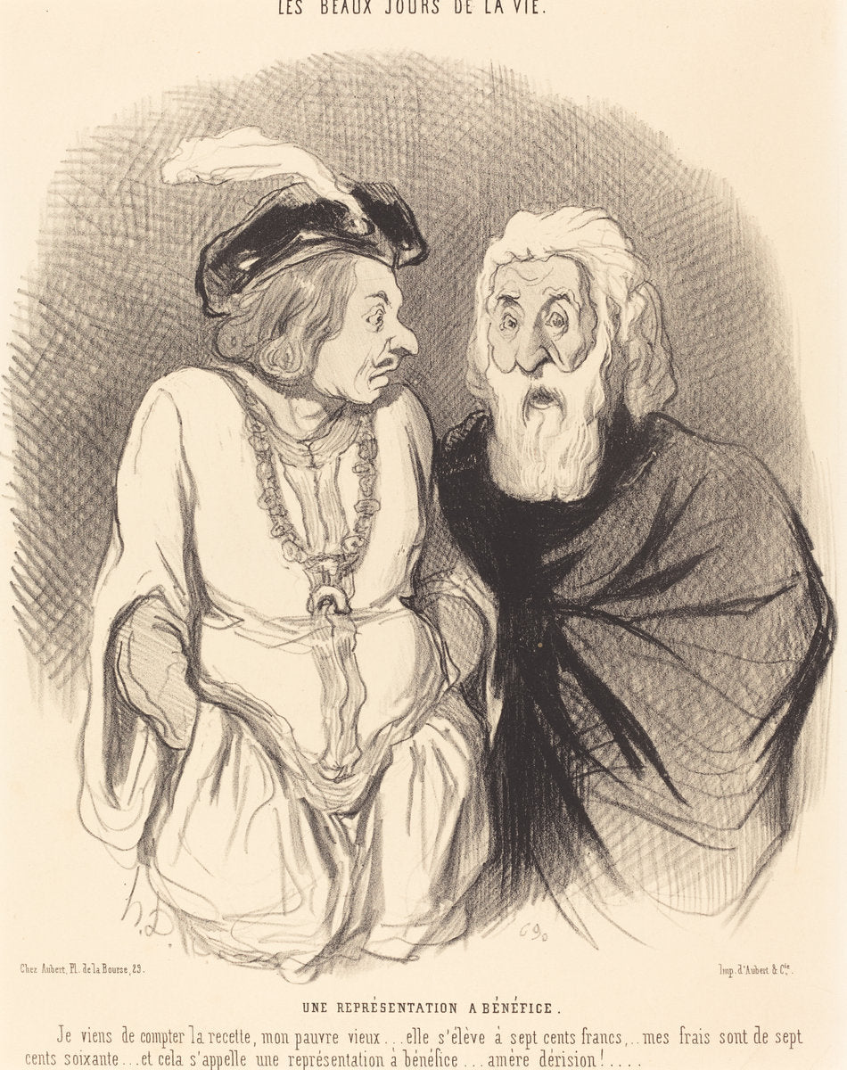 Une Représentation a bénéfice by Honoré Daumier (French, 1808 - 1879), 16X12"(A3)Poster Print