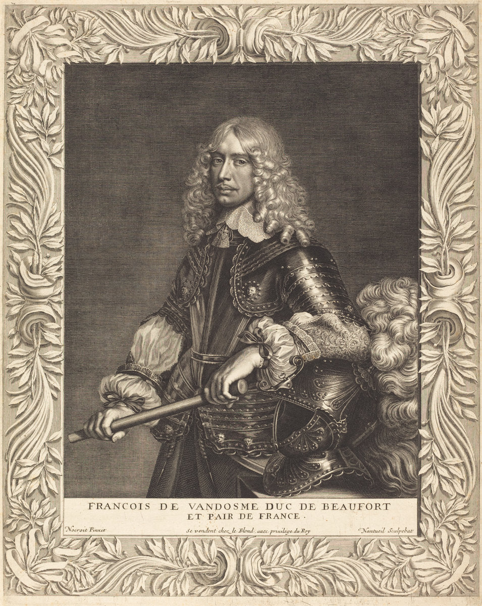 Francois, Duc de Beaufort by Robert Nanteuil after Jean Nocret (French, 1623 - 1678), 16X12"(A3)Poster Print