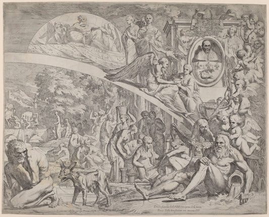 An Allegory in Honor of Innocent X by Pietro Testa (Italian, 1612 - 1650), 16X12"(A3)Poster Print