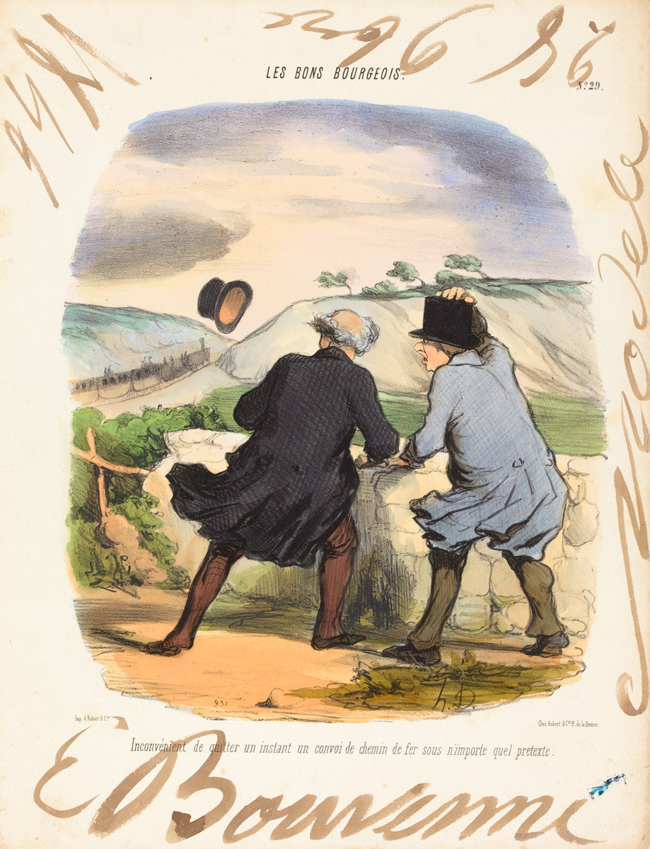 Inconvenient de quitter by Honoré Daumier and Edouard Bouvenne (French, 19th century), 16X12"(A3)Poster Print