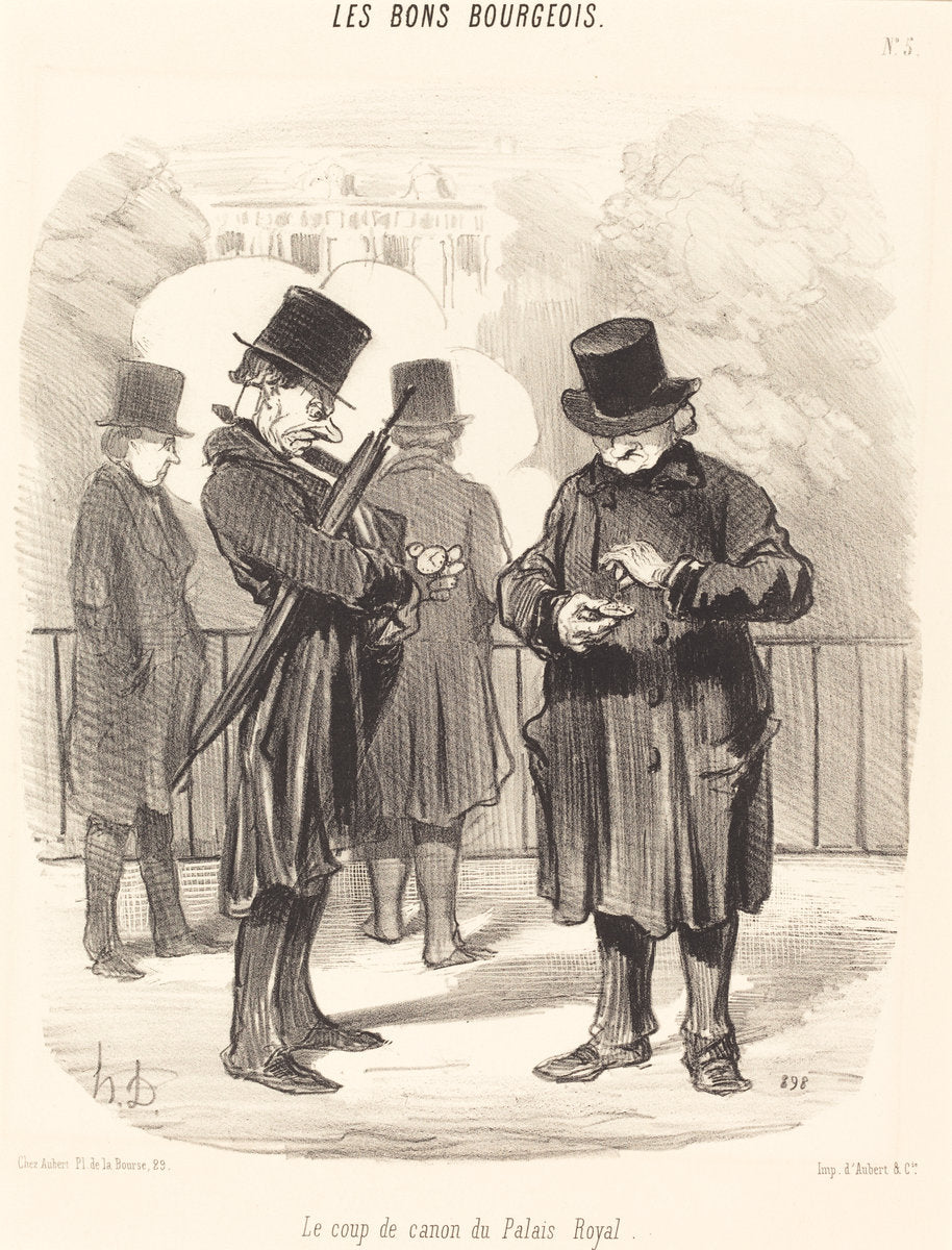 Le Coup de canon du Palais-Royal by Honoré Daumier (French, 1808 - 1879), 16X12"(A3)Poster Print
