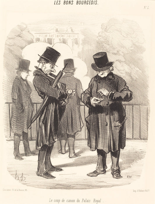 Le Coup de canon du Palais-Royal by Honoré Daumier (French, 1808 - 1879), 16X12"(A3)Poster Print