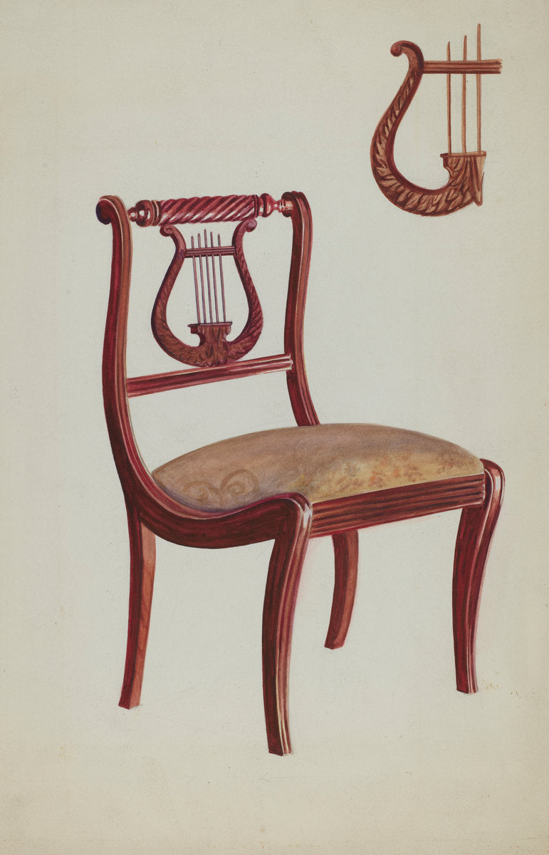 Chair by Ella Josephine Sterling (American, active c. 1935), 16X12"(A3)Poster Print