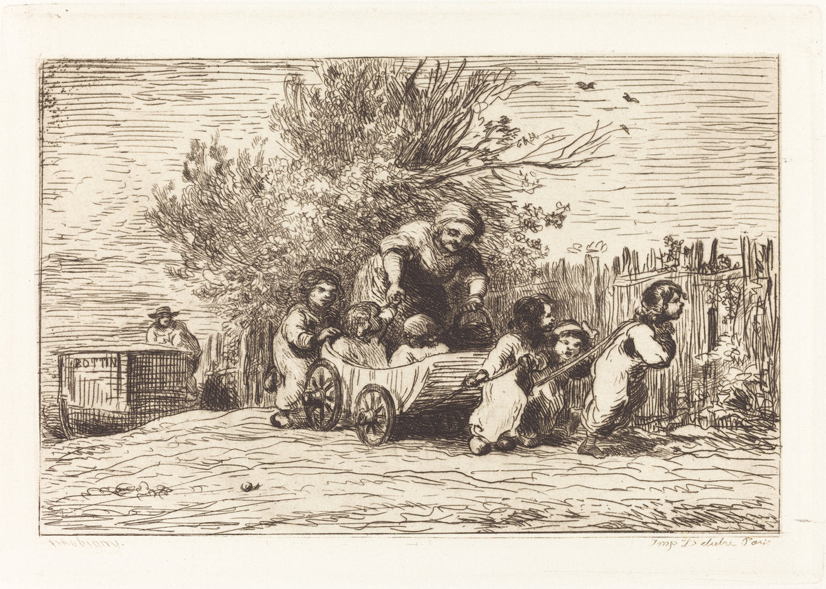 The Heritage of the Carriage (L'Heritage de la voiture) by Charles-François Daubigny (French, 1817 - 1878), 16X12"(A3)Poster Print