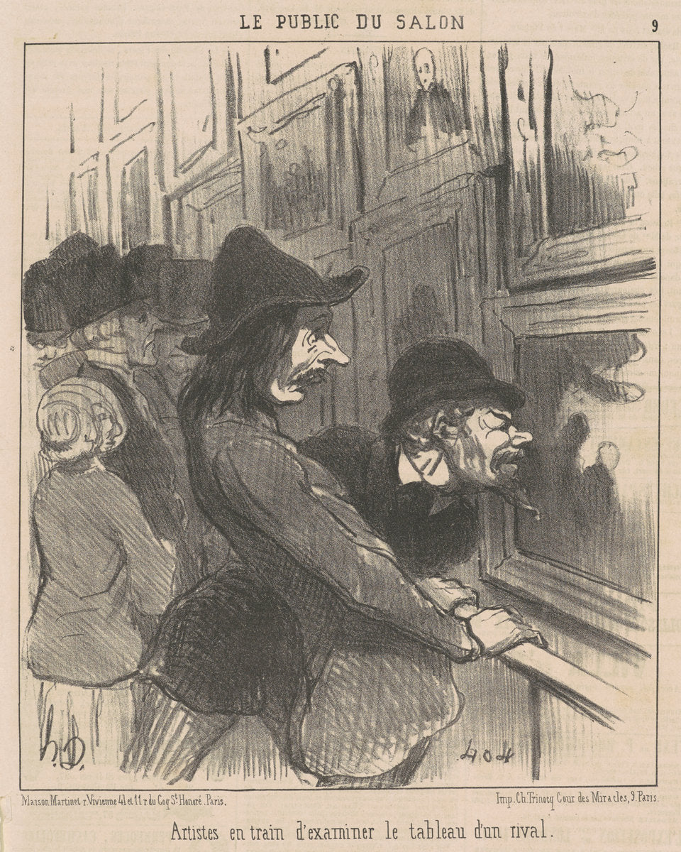 Artistes en train d'examiner ... by Honoré Daumier (French, 1808 - 1879), 16X12"(A3)Poster Print