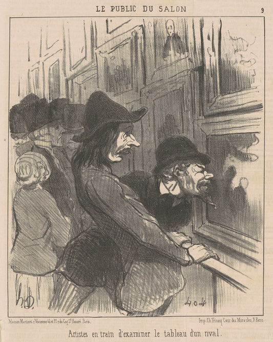 Artistes en train d'examiner ... by Honoré Daumier (French, 1808 - 1879), 16X12"(A3)Poster Print