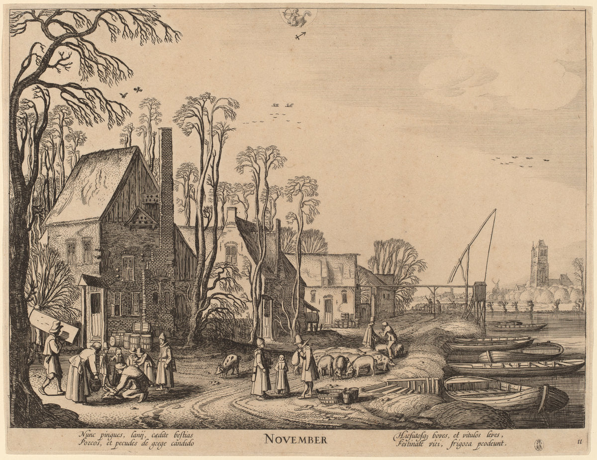 November by Jan van de Velde II (Dutch, 1593 - 1641), 16X12"(A3)Poster Print