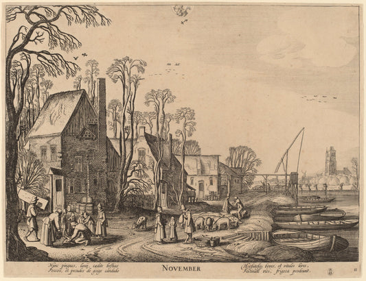 November by Jan van de Velde II (Dutch, 1593 - 1641), 16X12"(A3)Poster Print