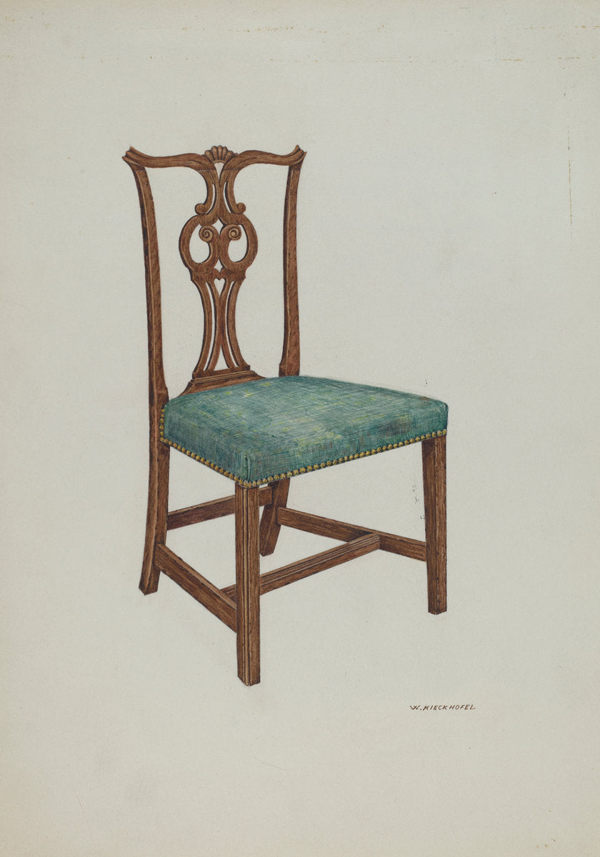 Salem Chair by William Kieckhofel (American, active c. 1935), 16X12"(A3)Poster Print