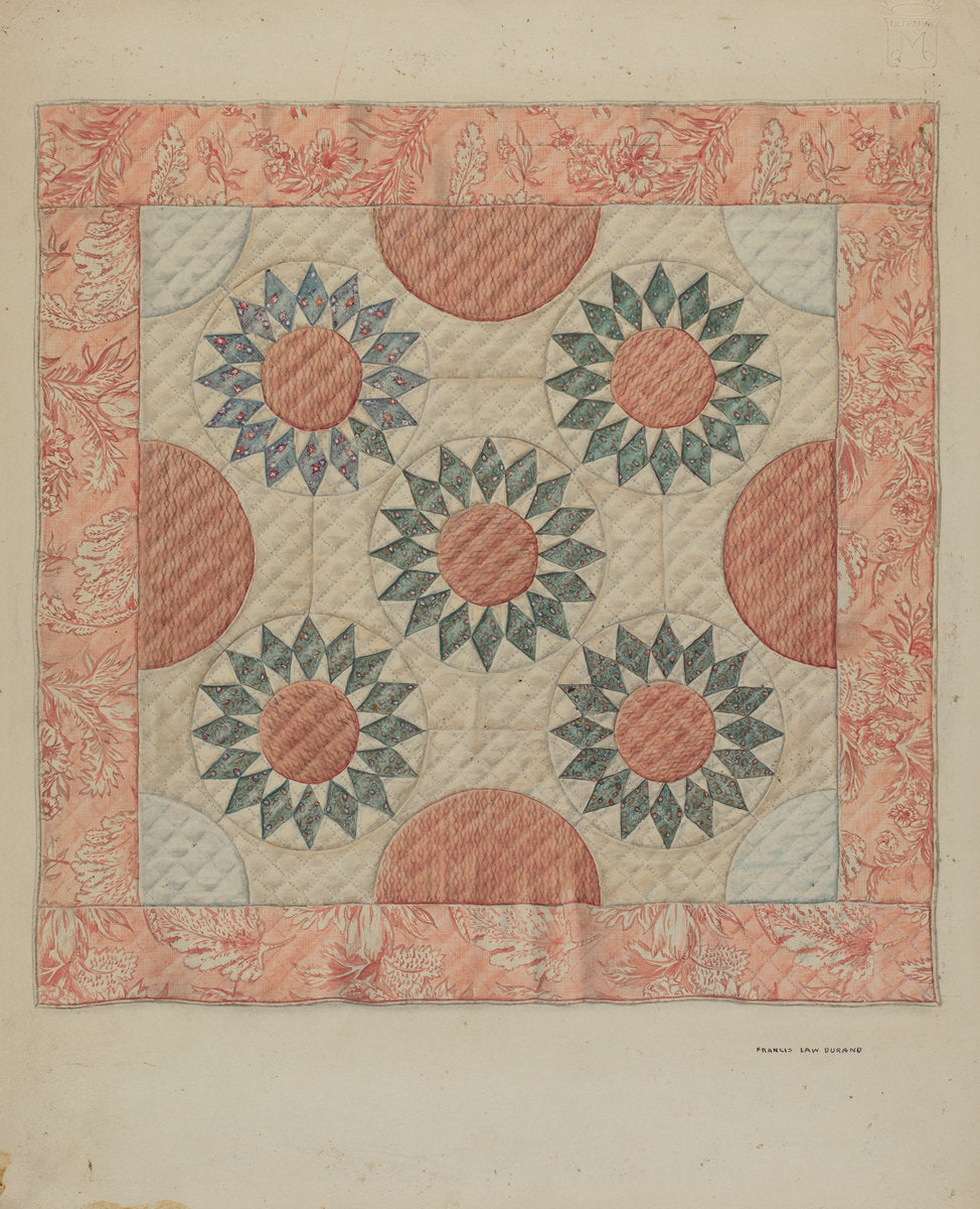 Infant's Quilt (Bed Covering) by Francis Law Durand (American, active c. 1935), 16X12"(A3)Poster Print