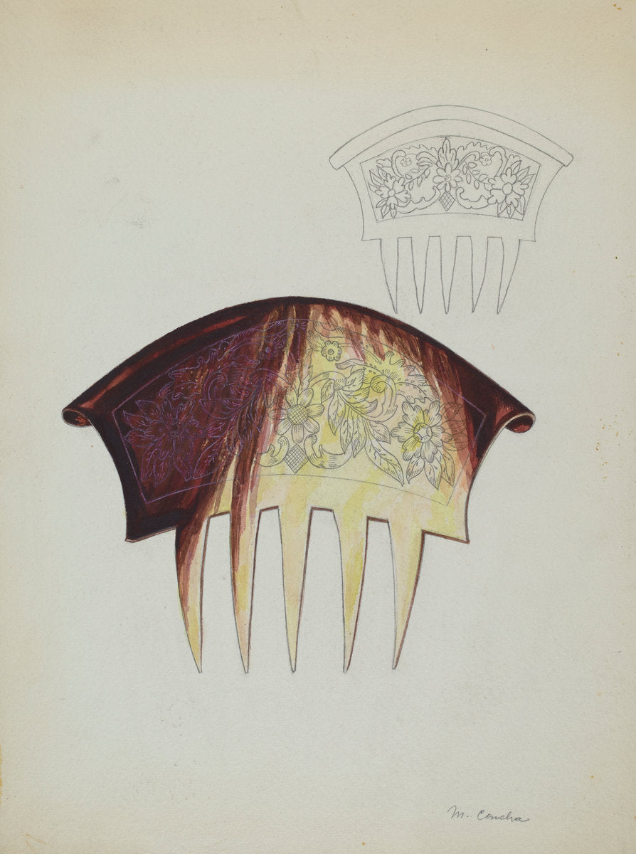 Comb by Margaret Concha (American, active c. 1935), 16X12"(A3)Poster Print