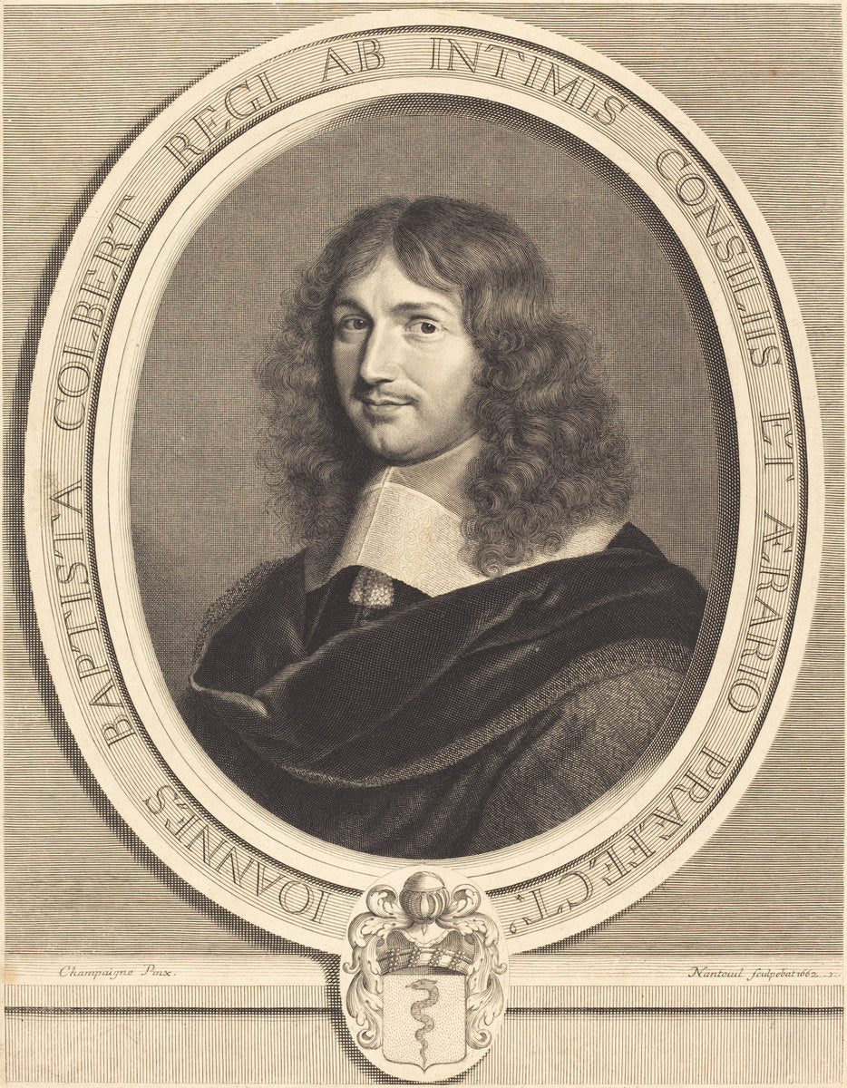 Jean-Baptiste Colbert by Robert Nanteuil after Philippe de Champaigne (French, 1623 - 1678), 16X12"(A3)Poster Print