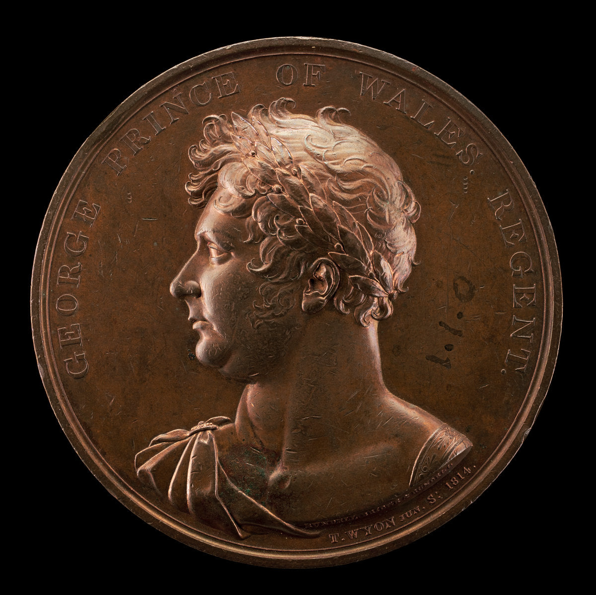George, 1762-1830, Prince of Wales, King George V 1820 [obverse] by Thomas Wyon, Jr. (British, 1792 - 1817), 16X12"(A3)Poster Print