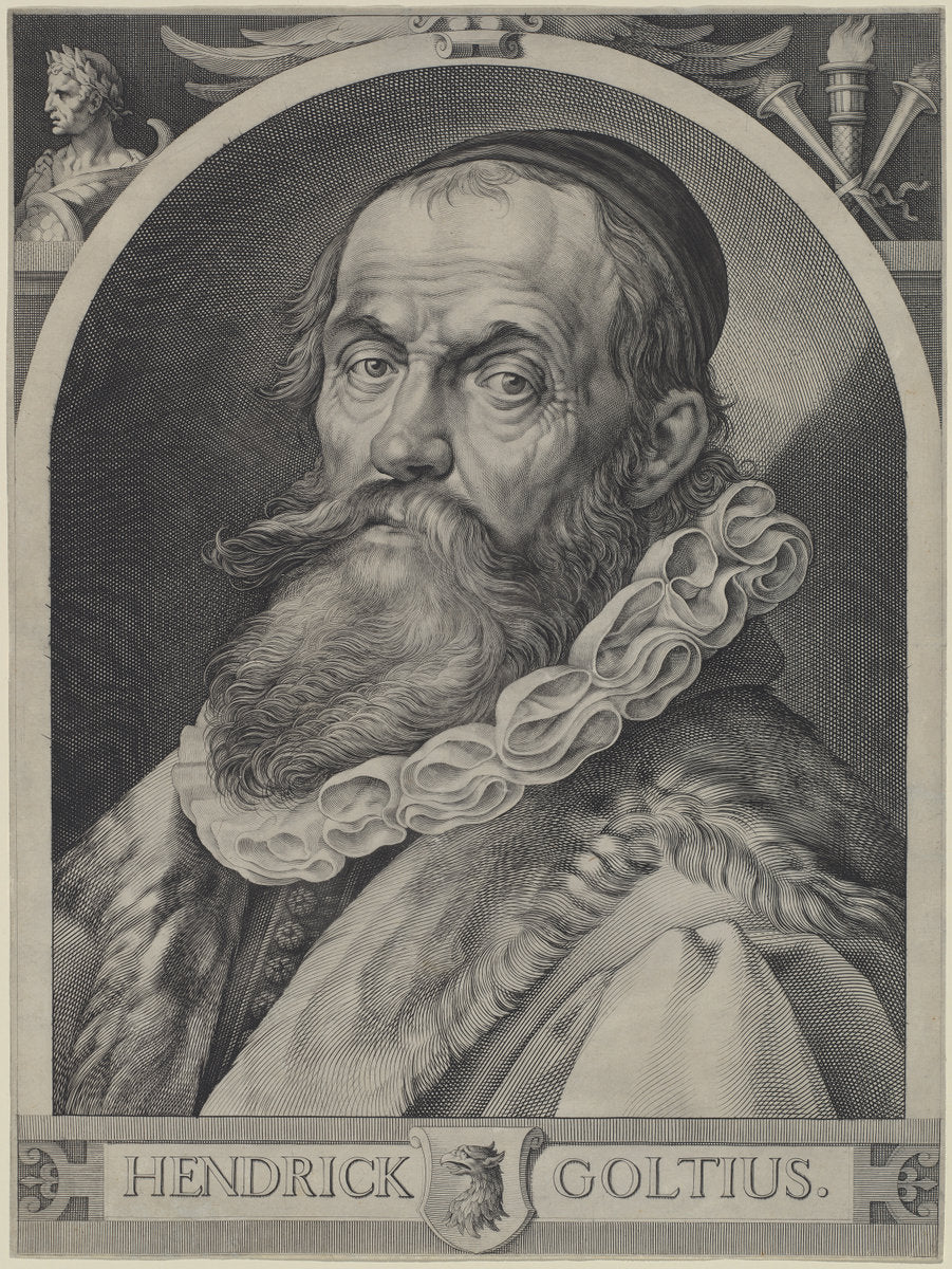 Portrait of Hendrick Goltzius by Jan Muller, Hendrick Goltzius (Dutch, 1571 - 1628), 16X12"(A3)Poster Print