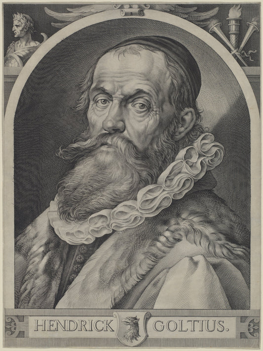 Portrait of Hendrick Goltzius by Jan Muller, Hendrick Goltzius (Dutch, 1571 - 1628), 16X12"(A3)Poster Print