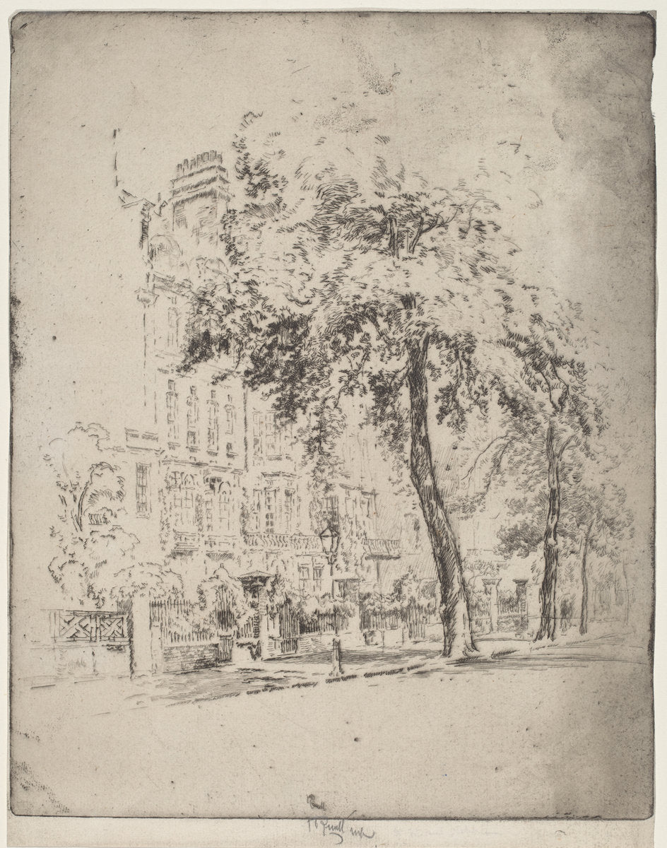Big Tree, Cheyne Walk by Joseph Pennell (American, 1857 - 1926), 16X12"(A3)Poster Print