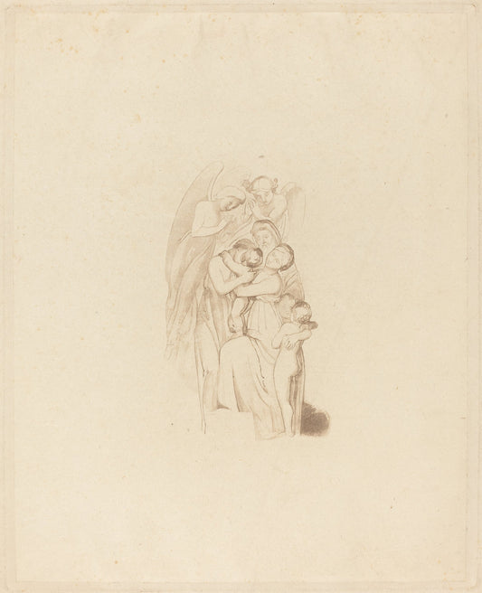 19th century by British 19th Century (Holy Family? with Angels l.1: The March of the Intellect), 16X12"(A3)Poster Print