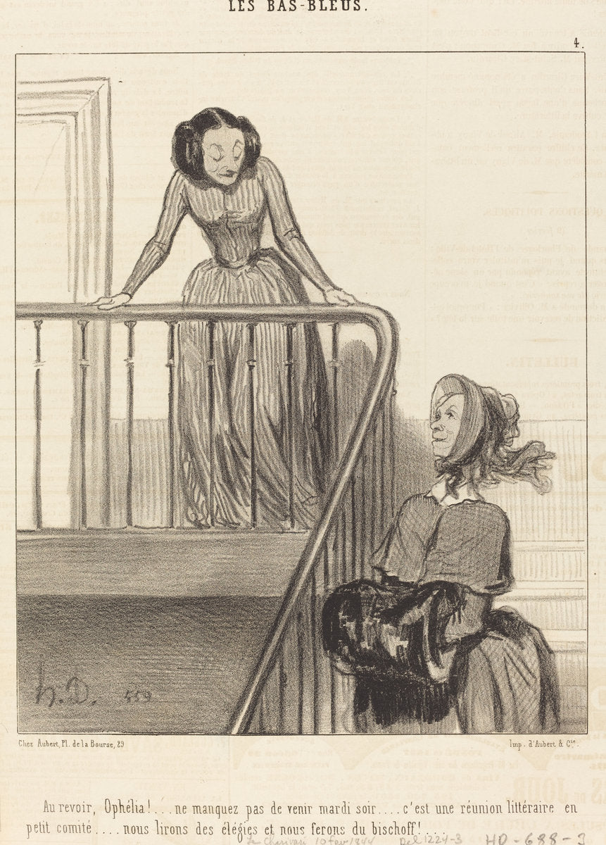 Au revoir, Ophélia!... ne manquez pas... by Honoré Daumier (French, 1808 - 1879), 16X12"(A3)Poster Print