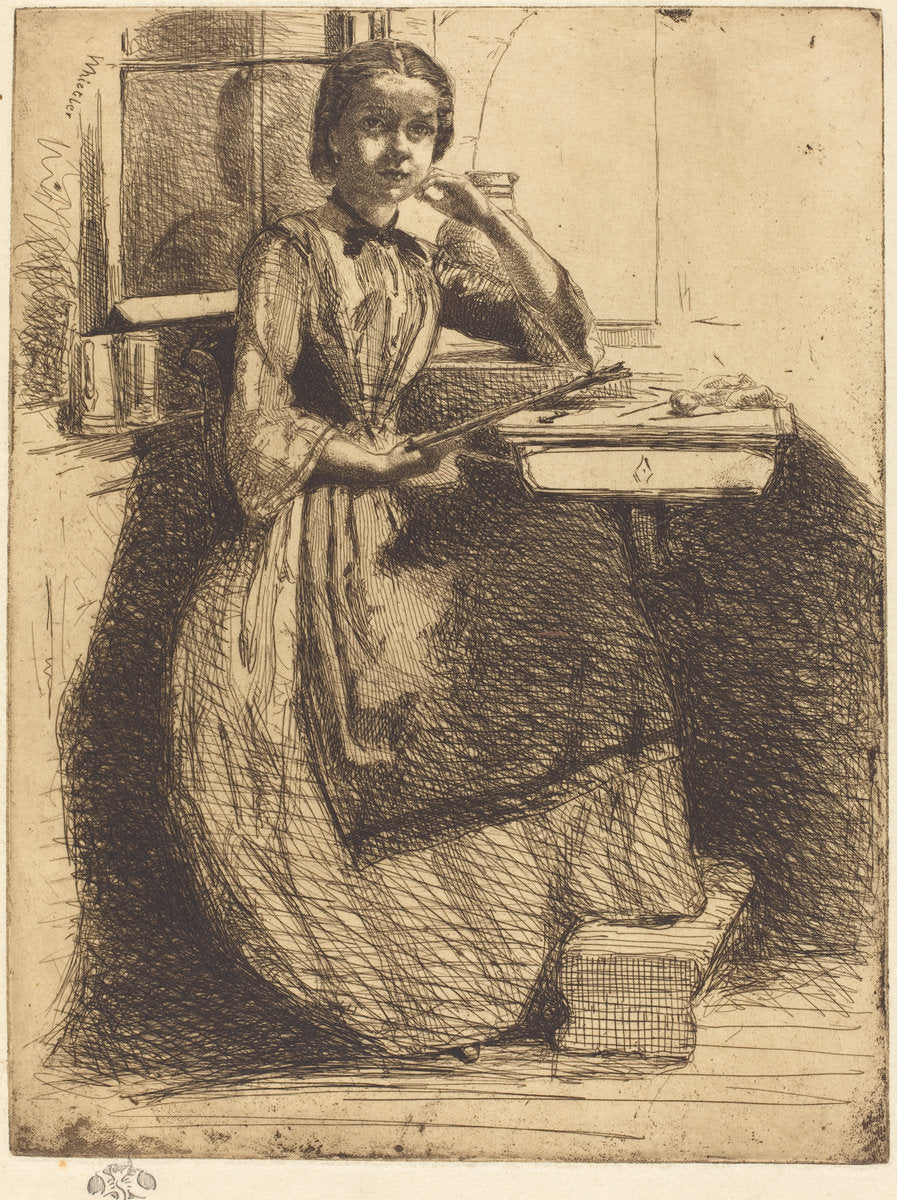 Gretchen at Heidelberg by James McNeill Whistler (American, 1834 - 1903), 16X12"(A3)Poster Print