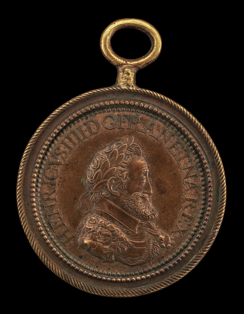 Henri IV, 1553-1610, King of France 1589 [obverse] by Philippe Danfrie II (French, c. 1572 - 1604), 16X12"(A3)Poster Print