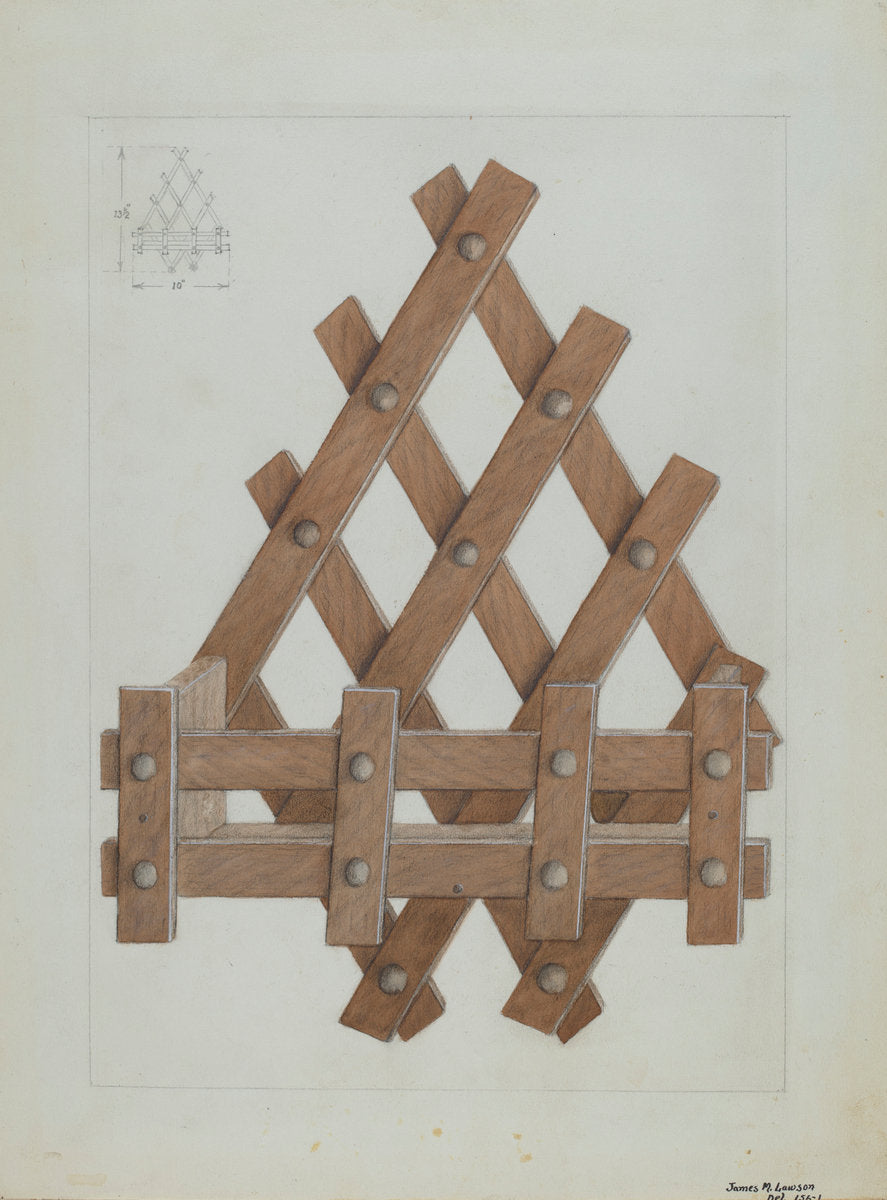 Comb and Brush Rack by James M. Lawson (American, active c. 1935), 16X12"(A3)Poster Print