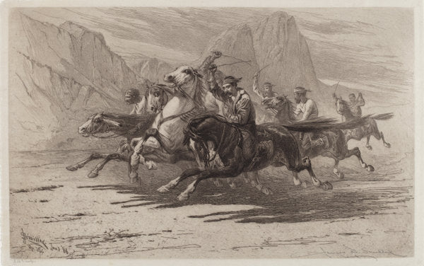 Rough Sport in the Yosemite by James David Smillie (American, 1833 - 1909), 16X12"(A3)Poster Print